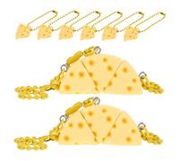 FRCOLOR 12Pcs Adorable Cheese Keyring Charms Cute Cartoon Pendant Bag Charm for Backpacks Handbags Keychains Fun Party Favors Stylish Accessories for Women