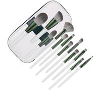 FRCOLOR 12pcs Beauty Makeup Set Foundation Brush Powder Brush Wooden Handle Aluminum Tube Design Comfortable Experience Multi-purpose Makeup for Women with Pu Leather Bag