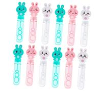 FRCOLOR 12pcs Cartoon Bunny Bubble Wands Portable Bubble Maker for Birthday Parties Family Days Safe and Fun Parent Interactive Party Favor