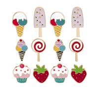 FRCOLOR 12pcs Cartoon Lollipop Brooches Fruit Pins Charming Summer Style Alloy Metal Cute Badge Comfortable Long-term Appeal Everyday Wear Backpack Decoration