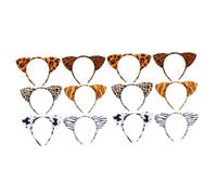 FRCOLOR 12pcs Cat Ear Headbands Animal Ear Hair Hoop Girls Hairbands Creative Party Headwear Props