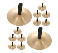FRCOLOR 12pcs Childrens Copper Finger Cymbals Handheld Percussion Instruments for Party Belly Dancing Music Lessons Durable Lightweight with Vibrant Sound and Elegant Gold Finish