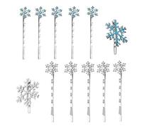 FRCOLOR 12pcs Christmas Snowflake Hair Clips Glitter Rhinestone Snowflake Bobby Pins Alloy Snowflake Hair Barrettes Hair Accessories for Women Girls Dress Up