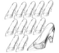 FRCOLOR 12pcs Crystal High Heel Shoe Ornaments Decorative Desktop Adornments Sparkling Transparent Shoe Models for Home Shelf Display