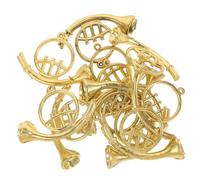 FRCOLOR 12pcs Curved Horn Jewelry Miniature Musical Instrument Models for Christmas Tree Decorations DIY Wreath and Dollhouse Accessories