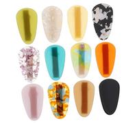 FRCOLOR 12pcs Cute Acetate Hair Clips Set for Girls Stylish Duck Billed Barrettes Purple Beige Brown-green Black-white Blue-purple Khaki Hair Styling and Bangs