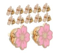 FRCOLOR 12pcs Cute Cherry Blossom Brooch Pins Alloy Fashion Badge for Women Versatile Decorative Pins for Clothes Bags Hats Accessories