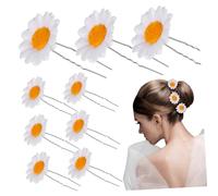 FRCOLOR 12pcs Daisy Flower Hair Clips for Women White Daisy Hair Pins Unique Design for Wedding Party Daily Use