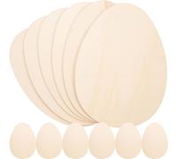 FRCOLOR 12pcs Easter Wooden Egg Cutout Unfinished Wooden Egg Cutouts Light Yellow Safe Reliable Lovely Creative Handicrafts Easter Spring Painting Chip