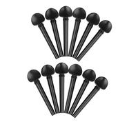 FRCOLOR 12pcs Ebony Tuning Pegs for Oud String Instruments Black Replacement Peg Accessories with Non-slip Knob and Fisheye Easy Fine-tuning for Oud Violin and Lute