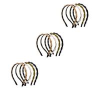 FRCOLOR 12pcs Fashionable Hair Bands for Women Teen Girls Headdress for Weddings Birthdays Proms and Stylish Hair Accessories White Black Khaki