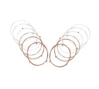 FRCOLOR 12pcs Folk Acoustic Guitar Strings Pack Standard Tension Metal Replacement Strings for Clear Powerful Sound and Comfortable Playing Feel Suitable for Folk and Acoustic Guitars