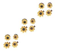 FRCOLOR 12pcs Hair Accessories Sets for Boys and Girls Sunflower Hair Ties and Clips Black Coffee Flower Bud Pins Non-fading Non-deforming Materials