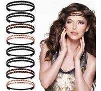 FRCOLOR 12pcs Hair Elastic Bands for Women Girls Braided Headband Women Hairband Elastic Headband for Braid Wig