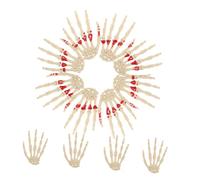 FRCOLOR 12pcs Halloween Skeleton Hand Decorations Plastic Severed Bone Props for Haunted House Graveyard Outdoor Spooky Party Favors Multifunctional Wall Ornaments