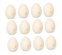 FRCOLOR 12PCS Hand Painted Wooden Simulation Eggs for DIY Graffiti Smooth Surface Easter Egg Props for Painting Practice and Creative Easter Decorations