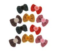 FRCOLOR 12pcs Knitted Bowknot Hair Accessories for Girls Cute Cartoon Hairbands 6 Colorful Pompoms Diy Clothing and Gift Decoration