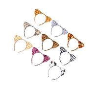 FRCOLOR 12pcs Leopard Print Cat Ear Headband Ears Headband Hair Bands for Boys and Girls Party Hair Decors Costume Props