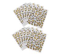 FRCOLOR 12pcs Leopard Print Temporary Tattoos for Men and Adults, Removable Transfer Paper Stickers with Sparkling Gold Foil, Trendy Wild Style for Festivals and Daily Styling, Realistic