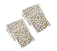 FRCOLOR 12pcs Leopard Print Temporary Tattoos Set, Glitter Gold Hydro Dip Stickers for Adults, Skin-safe Body Art for Halloween and Costume Events