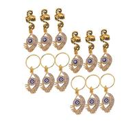 FRCOLOR 12pcs Lightweight Spiral Hair Rings for Dreadlocks and Braids Evil Eye Pendant Braid Accessories for Men and Women Comfortable and Fashionable Hair Jewelry for Holiday Looks