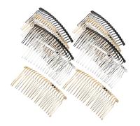 FRCOLOR 12pcs Metal Wire Hair Combs 20-teeth Wire Twist Bridal Wedding Veil Combs Slide Bun Holder DIY Headpieces Clips Barrettes Accessories For Women Girls