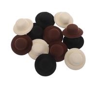 FRCOLOR 12pcs Mini Cowboy Hat Clips for Dolls Retro Top Hat Hair Pins in Black Beige Lightweight Cowgirl Hair Accessories for Tea Parties Birthday DIY Dress Up and Themed Events