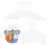 FRCOLOR 12pcs Mini Doll Clothes Hangers White Plastic Sturdy Wardrobe Accessories for Dollhouse Pretend Play Realistic Miniature Hangers