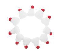 FRCOLOR 12pcs Mini Knit Santa Hats for Crafts DIY Christmas Tree Ornaments Doll Accessories Festive White Knitted Caps for Holiday Decoration and Handmade Creative Projects