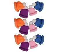 FRCOLOR 12pcs Mini Knitting Hats Colorful Woolen Yarn Caps Christmas Doll Hat Decorations for Wine Bottles DIY Holiday Party Supplies