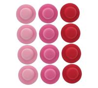 FRCOLOR 12pcs Mini Western Cowboy Cowgirl Top Hat Hair Clips Lightweight Secure Hold Hairpins for Dolls Party Dress Up Accessories in Red Pink Rose Red