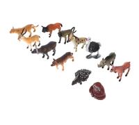 FRCOLOR 12pcs Miniature African Jungle Animal Figurines Realistic Wild Animal Crafts Vivid Squatting Wildlife Models for Desktop Decoration and Educational Play Stable Standing Figures for