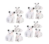 FRCOLOR 12pcs Miniature White Bear Figurines Resin Mini Bear Adornments for Home Garden Dollhouse Decor Small Animal Statue