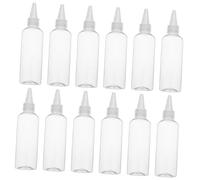 FRCOLOR 12pcs Pet Squeeze Bottles 100ml Small Dispenser Bottles Refillable Travel Containers for Lotion Shampoo Cosmetic Use with Yorker Cap
