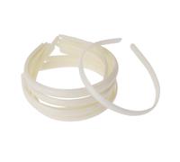 FRCOLOR 12pcs Plain Abs Resin Plastic Hair Bands 10mm Diy No Teeth Headbands for Women Girls Milk White Seamless Hair Accessories for Everyday Use