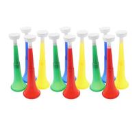 FRCOLOR 12pcs Portable Collapsible Cheer Horns for Sports Events Plastic Megaphone Noise Makers for School Spirit Graduation Games Outdoor Party Cheering Props