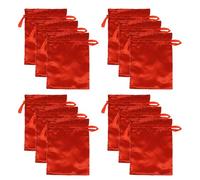 FRCOLOR 12Pcs Portable Satin Drawstring Wig Storage Bags 15X20Cm Dark Red Travel Organizer for Wigs Extensions Hair Packaging Pouches