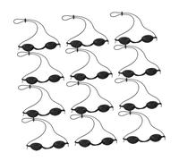 FRCOLOR 12pcs Silicone Tanning Bed Goggles for Women and Men Lightweight Protective Eye Shades with Cushion Fit Reusable Black Eye Covers for Beauty Salon Sunbathing and Light Therapy