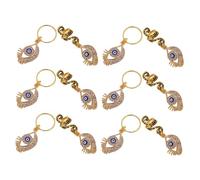 FRCOLOR 12pcs Spiral Dreadlock Hair Rings with Evil Eye Pendants Lightweight Braids Accessories for Women and Stylish Hair Jewels for Braids Christmas