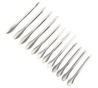 FRCOLOR 12pcs Stainless Steel Measuring Scoop Experiment Measuring Spoon Reliable Safe Sampling Tool for University and Classroom Use 5.50x0.59x0.08inch