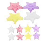 FRCOLOR 12pcs Star Shape Eyelash Storage Case Portable Lash Organizer White Red Yellow Purple Compact False Eyelash Holder for Travel Protection and Makeup Accessories