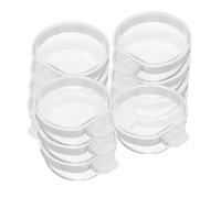 FRCOLOR 12pcs Transparent Parrot Food Bowl with Hanging Splashproof Design Removable Bird Water Feeder Cups for Small Birds Cockatiel Budgie Parakeet Cage Space Saver