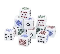 FRCOLOR 12Pcs Wear Resistant White Poker Dice Set Square Corner Chips for Party Games Bar Ktv Portable Funny Game Supply