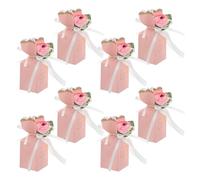 FRCOLOR 12pcs Wedding Favor Candy Boxes Decorative Chocolate Treat Boxes Elegant Floral Ribbon Design Cardboard Silk Cloth Eye-catching Table Decoration Unique Design for Bridal Showers