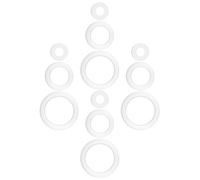 FRCOLOR 12pcs White Circular Ring Foam Box Filler for Seafood and Food Packaging, Protective Cushioning Insert with Anti Break Features, for Food Packaging and Storage
