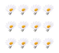 FRCOLOR 12pcs White Daisy Hair Clips, Elegant Simulation Daisy Flower Hair Barrettes for Women and Girls