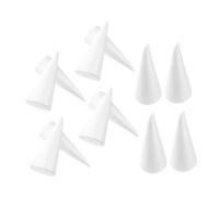 FRCOLOR 12pcs White Polystyrene Foam Tree Cones for DIY Crafts Handpainted Solid Foam Bases for Yarn Wrapping Floral Arrangements and Christmas Decorations