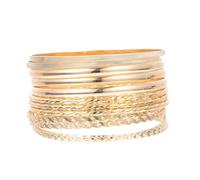 FRCOLOR 12pcs Women Bohemian Style Bracelet Gold-plated Wrist Decorative Jewelry Women