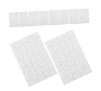 FRCOLOR 12pcs Wooden Blank Sublimation Jigsaw Puzzles White Puzzle Pieces for DIY Drawing Painting Heat Transfer Craft Educational Activities