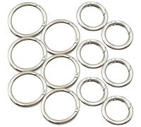 FRCOLOR 12pcs Zinc Alloy Spring O-Rings Keychain Rings Set, Round Carabiner Snap Hooks 4.0x28mm 5.0x35mm for DIY Key Rings and Jewelry Making Accessories